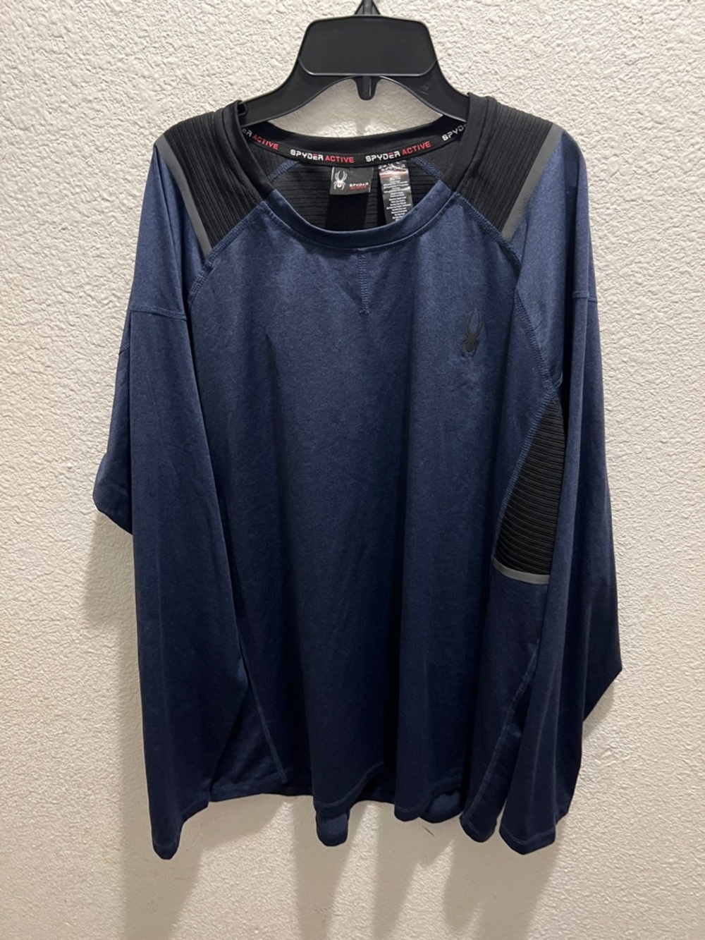 Spyder Navy Long-Sleeve Performance Pullover with Black Accents